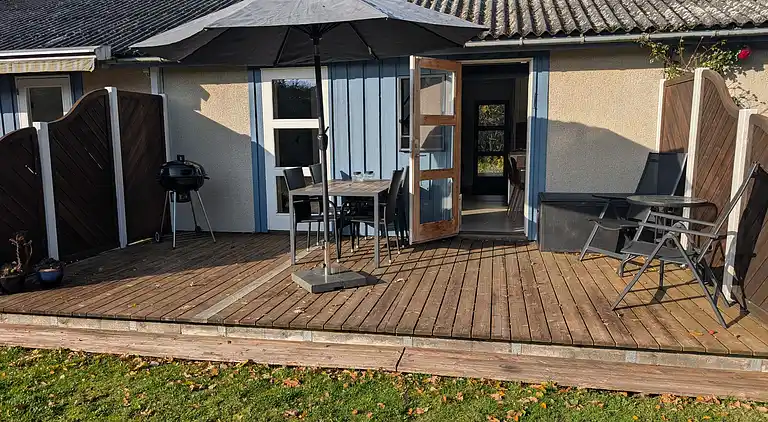 Lys feriebolig nær strand og pool i Dueodde