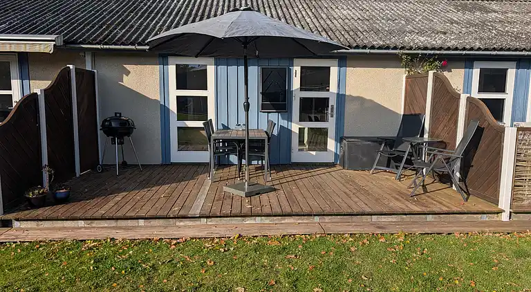 Lys feriebolig nær strand og pool i Dueodde