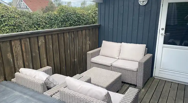 Dejligt familieferiehus kun 130 m fra stranden. 