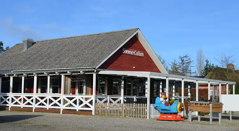 Dejligt familieferiehus kun 130 m fra stranden. 