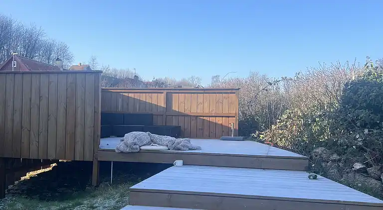 Fiskerhus med skøn  havudsigt ved Listed havn.