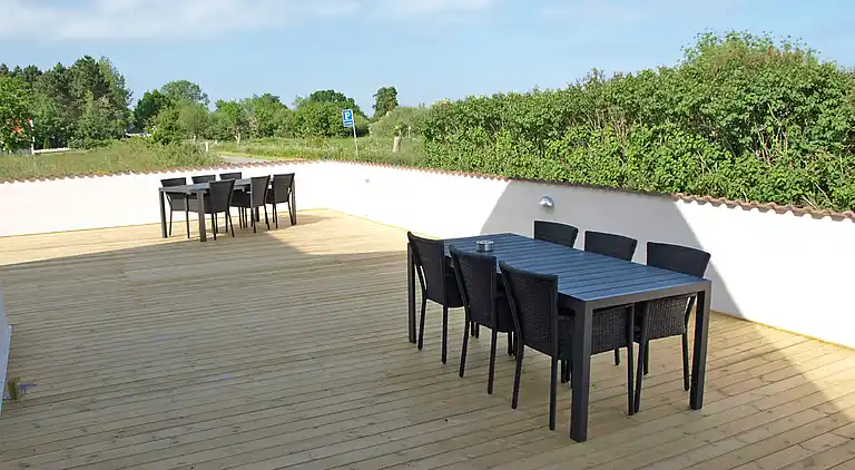 Schönes Ferienhaus für 12 Personen mit Meerblick.