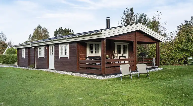Charmantes Blockhaus mit Sauna nahe Strand