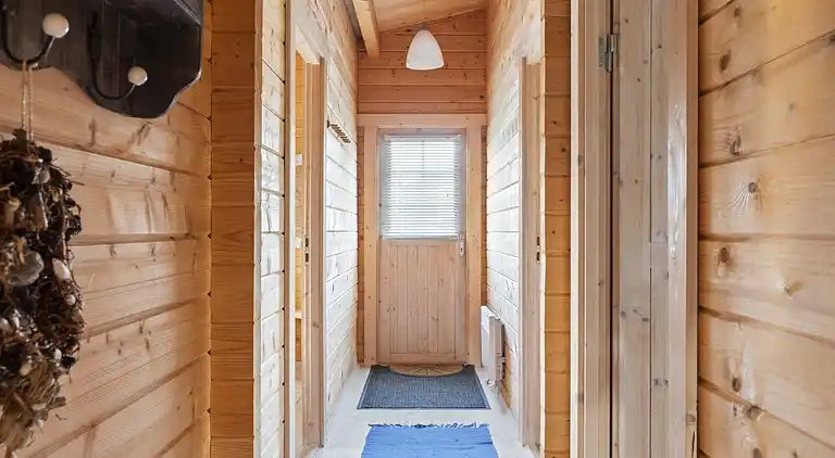 Charmantes Blockhaus mit Sauna nahe Strand