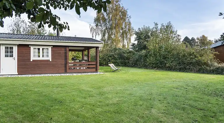 Charmantes Blockhaus mit Sauna nahe Strand