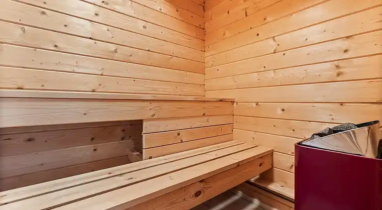 Charmantes Blockhaus mit Sauna nahe Strand