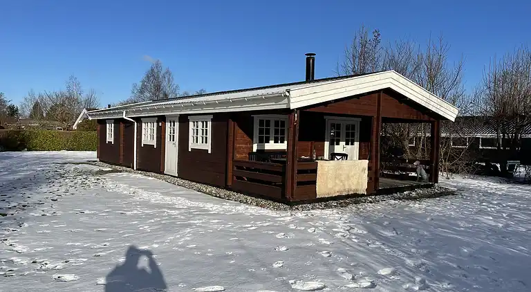 Charmantes Blockhaus mit Sauna nahe Strand