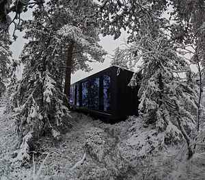 Unique, modern cabin designed by Snøhetta, located at