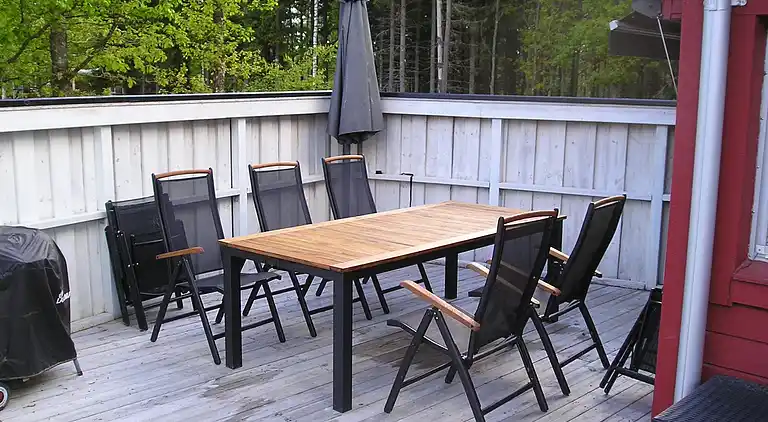 Hyggeligt feriehus med søudsigt!