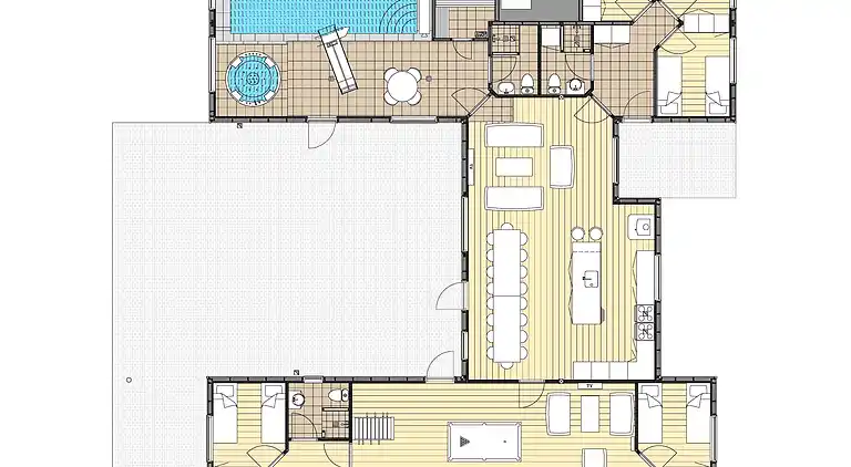 Familienhaus mit Pool, Spa & Spielraum