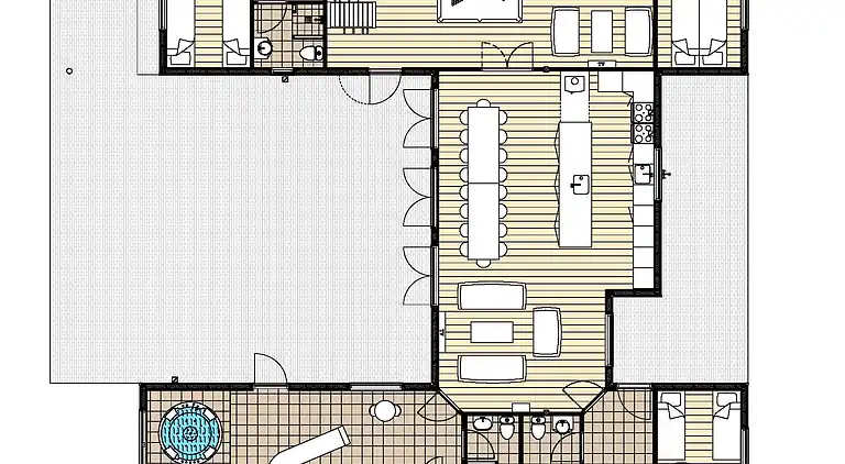 Ferienhaus mit Pool, Sauna & Freizeitraum