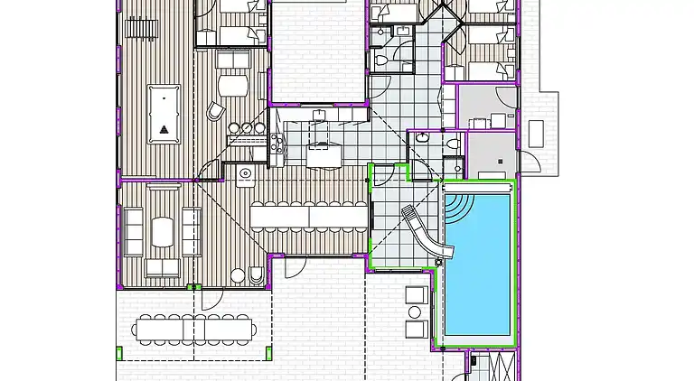 Luxus-Ferienhaus mit Pool - für 18 Pers.
