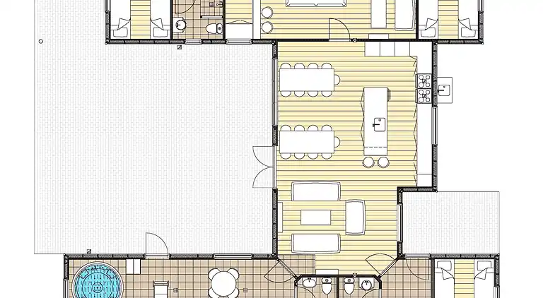 Ferienhaus mit Pool, Sauna & Spielraum