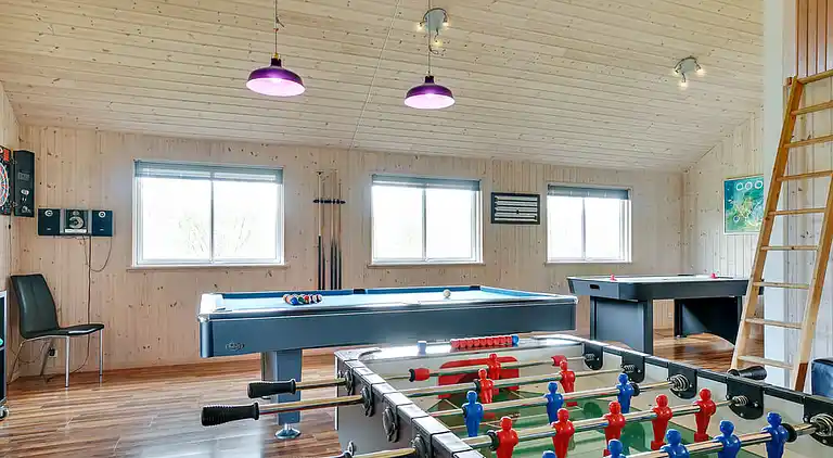 Sommarhus med vattenland, spa och aktivitetsrum