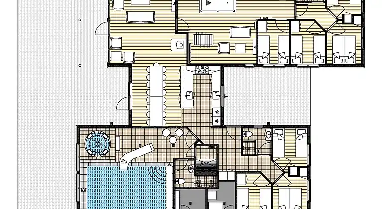 Sommarhus i Asserbo med pool och aktivitetsrum