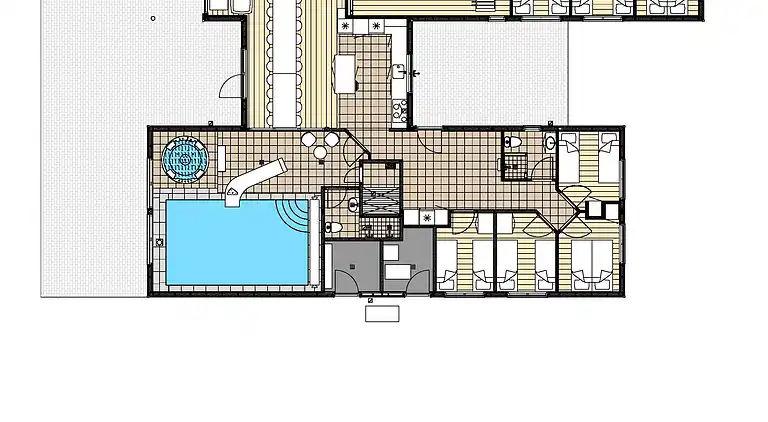Großes Ferienhaus mit Pool, Spa & Spielraum