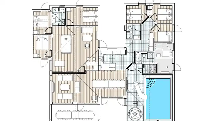 Großes Ferienhaus mit Hallenbad und Sauna