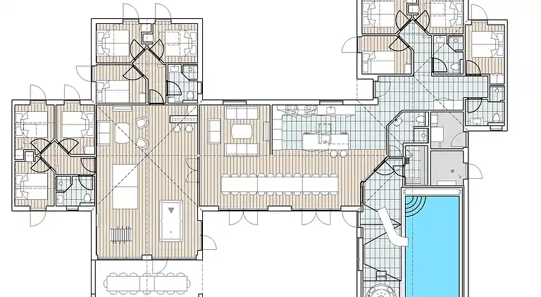 Großes Ferienhaus für 26 Personen mit Pool