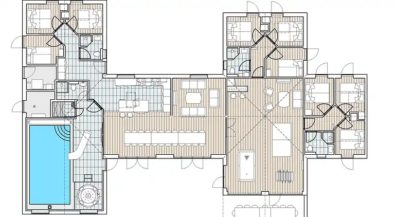 Großes Ferienhaus am Strand - Pool & Freizeit