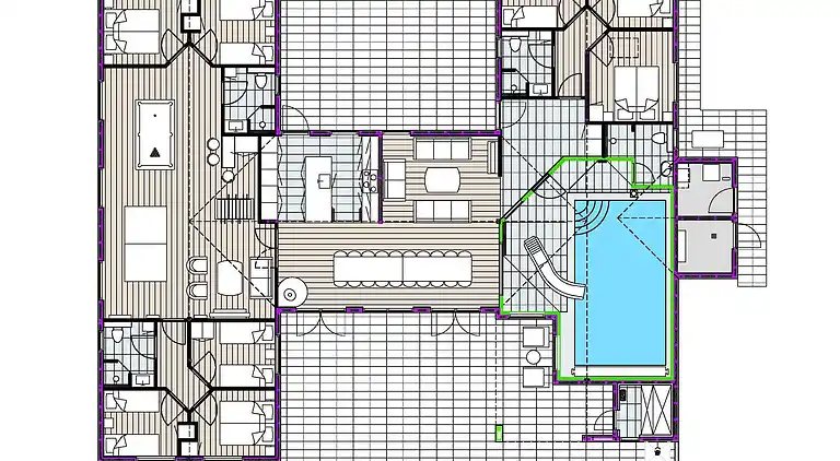 Großes Ferienhaus mit Pool, Spa & Spielraum