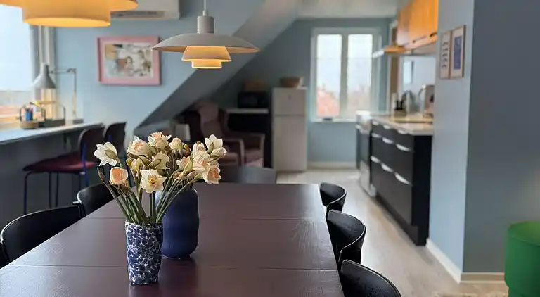 Nyrenoveret og med udsigt over Sandvig og havet