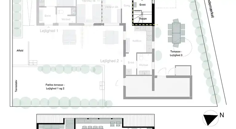 Nyrenoveret og med udsigt over Sandvig og havet